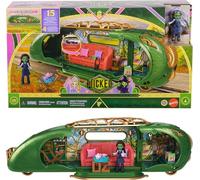 Mattel Universal Pictures Wicked Tren a Ciudad Esmeralda, Conjunto de Juego con muñeca pequeña de Elphaba, 3 Espacios de Juego y 14 Accesorios inspirados en la película, JKM07