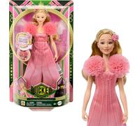 Mattel Wicked Muñeca de Moda Glinda Cantante y Accesorios | Articulada con look inspirado en la película y ropa removible, canta “Popular”, JLG49