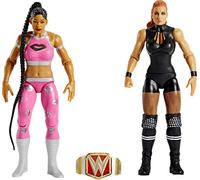 Mattel WWE Becky Lynch vs Bianca Belair Championship Showdown Figura de acción 2 unidades con RAW Women's Championship, 6 pulgadas