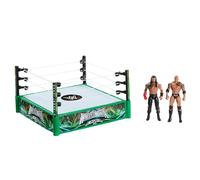 Mattel WWE Bloodline Rules Conjunto de juego con ring y 2 figuras de acción coleccionables de 15cm de las superestrellas The Rock y Roman Reigns, JDB55