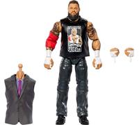 Mattel WWE Elite Collection - Figura de acción y accesorios, Kevin Owens de evento en vivo premium con manos intercambiables y piezas de figura de construcción