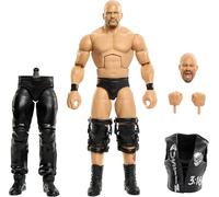 Mattel WWE Elite Collection Figura Steve Austin con Accesorios | Set Premium Live Event “Stone Cold” Steve Austin, SummerSlam, con pieza Build-A-Figure Jesse Ventura, JHX79