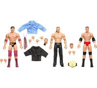 Mattel WWE Elite Evolution - Juego de 3 figuras de acción y accesorios, coleccionables de 6 pulgadas con piezas intercambiables, incluye Triple H, Randy Orton y Batista