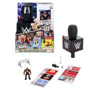 Mattel Conjunto juego WWE Knuckle Crunchers – Micrófono 2 en 1 con figura de acción The Rock 8,3 cm, JFX07