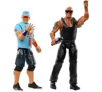 Mattel WWE Main Event Championship Showdown 2-Pack Action Figures & Accessory, Series #19 The Rock vs John Cena Collectible Set