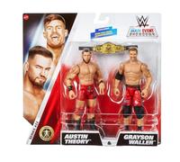 Mattel WWE Main Event Showdown - Figuras de acción con accesorio, serie #22 Austin Theory y Grayson Waller, juego coleccionable de 6 pulgadas