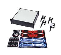 Mattel WWE Superstar Ring Campo de batalla para figuras de acción con cuerdas tensadas y colchoneta con muelles, con 2 decoraciones, juguete +6 años (HLN13)