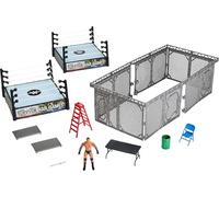 Mattel WWE Survivor War Games - Juego con figura de acción, 2 anillos, jaula y 5 accesorios, incluye Randy Orton coleccionable de 6 pulgadas