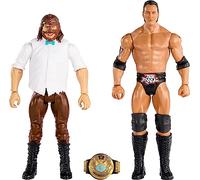 Mattel WWE The Rock vs Mankind Championship Showdown Figura de acción de 2 unidades con campeonato, 6 pulgadas