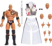 Mattel WWE Ultimate Edition The Rock, Figura de acción del Jefe Final, Conjunto Coleccionable de Figura de 15,24cm y Accesorios con Cabezas y Manos Intercambiables y 30puntos de articulación, JKD32