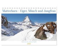 Matterhorn - Eiger, Mönch und Jungfrau: Rund um die zeitlosen Gipfel (Tischkalender 2026 DIN A5 quer), CALVENDO Monatskalender: Atemberaubende ... der berühmtesten Gipfel der Schweizer Alpen.
