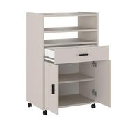 mattfy - Armario Auxiliar de Cocina con Ruedas Dagna, Mueble Multiusos con Cajón y Varios Compartimentos, Práctico y Funcional, Color Roble Miel, 60 cm (Ancho) x 85.5 cm (Alto) x 40 cm (Fondo)