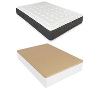 mattfy - Pack Colchón Viscoelástico Alma + Canapé Madera Abatible Gran Capacidad | Color Blanco 150 x 200