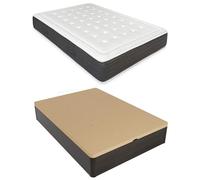 mattfy - Pack Colchón Viscoelástico Alma + Canapé Madera Abatible Gran Capacidad | Color Wengué 135 x 180