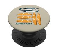 Matthew 14, Fish & Loaves Sermon on The Mount Faith Design PopSockets PopGrip Adhesivo
