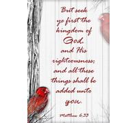 Matthew 6:33: But seek ye first the kingdom of God - Journal Book - Beautiful Red Bird