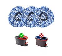 Matthew Cleaning - Juego de 3 cabezales de repuesto de fregona giratoria de microfibra azul compatible con el cabezal de repuesto de fregona O Cedar, excelente absorción, lavable a máquina, 100%