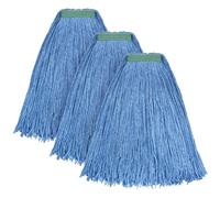 Matthew Cleaning - Juego de 3 trapeadores de algodón de 20 onzas, con cuerda abierta de algodón, repuestos de fregona de cuerda resistente, mezcla universal para diadema, repuesto de cabezal de