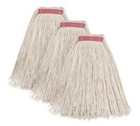 Matthew Cleaning - Juego de 3 trapeadores de algodón de 20 onzas, repuestos de fregona de cuerda de algodón resistente, mezcla universal para diadema, repuesto de cabezal de fregona para el hogar, uso