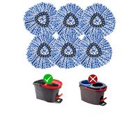 Matthew Cleaning - Juego de 6 cabezales de repuesto de fregona giratoria de microfibra azul compatible con el cabezal de repuesto de fregona O Cedar, excelente absorción, lavable a máquina, 100%