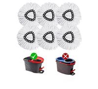 Matthew Cleaning - Juego de 6 cabezales de repuesto de fregona giratoria de microfibra blanca compatible con el cabezal de repuesto de fregona O Cedar, excelente absorción, lavable a máquina, 100%