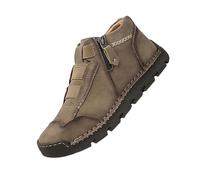 Matufit Shoes for Men, Waterproof Non Slip Lightweight Casual Side Zip Slip-On Matufit Orthopedic Shoes for Men (Khaki,48)