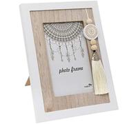 Maturi 460049 Marco de Fotos con borlas de Madera, marrón, 5 x 7