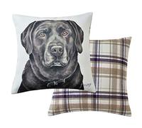 Maturi Cojín de Asiento Relleno con Imagen de Acuarela de Perro Labrador chocolateado, 43 x 43 cm