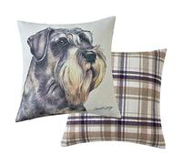 Maturi Cojín de Asiento Relleno con Imagen de Acuarela de Perro Schnauzer, 43 x 43 cm