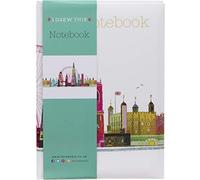 Maturi Cuaderno A5 con tapa acolchada, diseño del horizonte de Londres con detalles de lámina dorada y acabado brillante, multicolor