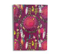 Maturi Cuaderno A5 de tapa dura, diseño de atrapasueños con detalles de lámina dorada y acabado brillante, color morado