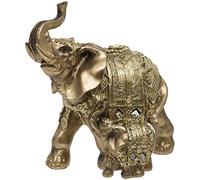 Maturi Elefante y Becerro de Color Dorado con Detalles de Purpurina y Diamantes