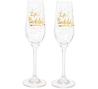 Maturi Juego de dos copas de champán Life's Bubbly, 220 ml, en caja de regalo