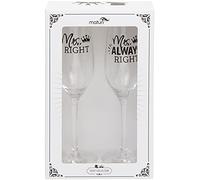Maturi - Juego de dos copas de champán Mrs Right Mrs Always Right