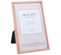 Maturi Marco de fotos con bordes finos de colores, 10 x 15 cm, oro rosa, 4 x 6 pulgadas