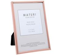 Maturi Marco de fotos con bordes finos de colores, 13 x 18 cm, oro rosa, 5 x 7 pulgadas