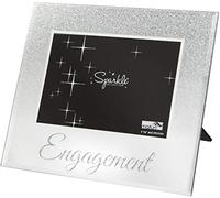 Maturi Marco de fotos plateado con purpurina, espejo 10 x 15 cm, regalo 'Engagement'