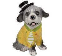 Maturi Perro Sentado de cerámica con Chaqueta Amarilla y un Tarro de Almacenamiento Verde y Blanco, H704