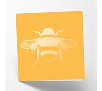 Maturi Tarjeta de felicitación de cumpleaños en blanco con diseño de abeja en color amarillo, 15,5 x 15,5 cm