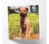 Maturi Tarjeta de felicitación en blanco con imagen de perro Border Terrier