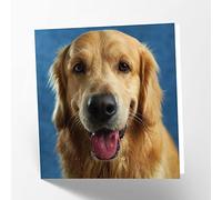 Maturi Tarjeta de felicitación en blanco con imagen de perro labrador dorado