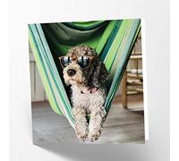 Maturi Tarjeta de felicitación en blanco con imagen de perro relajante, 441229, multicolor