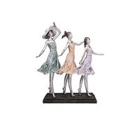 Maturi Tres niñas en Vestidos de Verano Figura Sashaying, Multicolor, 38.5 x 17.5 x 42.5cm