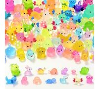 MATVHRUI 80 mini animales de resina luminosa, 14 estilos de pequeños animales de resina, figuras de plástico pequeñas en miniatura para casa de muñecas, jardín, micro paisaje, accesorios de acuario