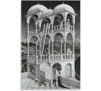 Matvsd Kohecs Abstracto M.C. Escher Posters M.C. Escher《Belvedere》Lienzo Arte de pared M.C. Escher Impresiones y pintura para decoración de pared de cuadros caseros 50x70cm Sin marco