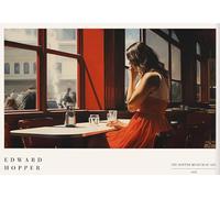 Matvsd Kohecs Cafe by Edward Hopper Paisaje Póster e Impresiones Edward Hopper Mujer Pintura en Lienzo Exposición Arte de Pared para Decoración de Cuadros de Oficina 30x45cm Sin Marco