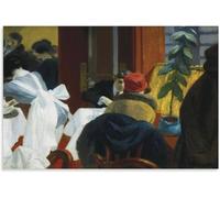 Matvsd Kohecs Edward Hopper Grabados de Paisajes Arte mural Edward Hopper《Restaurante Nueva York》Póster Pintura retro de lienzo para decoración del hogar 30x45cm Sin marco