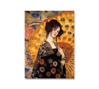 Matvsd Kohecs Gustav Klimt Dama con póster y grabados Arte abstracto en la pared, cuadro vintage Gustav Klimt pintura en lienzo para decoración de oficina 40x60cm sin marco