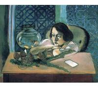 Matvsd Kohecs Henri Matisse Lienzo Arte de pared Mujer ante una pecera Impresiones abstracto Henri Matisse Póster y pintura para decoración de cuadros para el hogar 30x45cm Sin marco