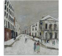 Matvsd Kohecs Maurice Utrillo Arte mural Maurice Utrillo《El Teatro Atelier》Póster y grabados Paisajes retro Pintura para decoración del hogar 40x40cm Sin marco